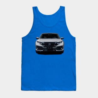 Sleek White Honda Civic Vector Art Tee Tank Top